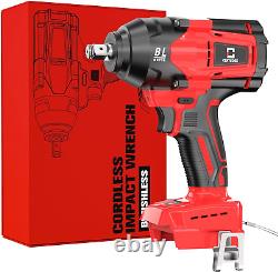 Cordless Impact Wrench 1/2 Hog Ring Compatible with Milwaukee 18V Battery, Max