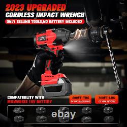 Cordless Impact Wrench 1/2 Hog Ring Compatible with Milwaukee 18V Battery, Max