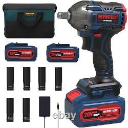 Cordless Impact Wrench, 1/2 Inch Brushless Impact Gun with Max Torque 410N. M