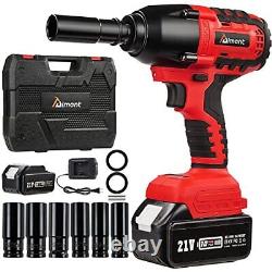 Cordless Impact Wrench 1/2 inch, Aiment 550 Ft-lbs Max Torque(700NM), 21V 300