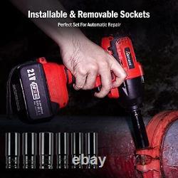 Cordless Impact Wrench 1/2 inch, Aiment 550 Ft-lbs Max Torque(700NM), 21V 300