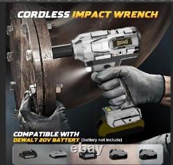 Cordless Impact Wrench 1/2 inch for DeWalt 20v Battery, Impact Wrench 900Ft-lbs