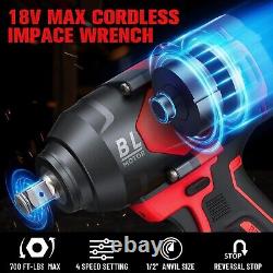 Cordless Impact Wrench 1/2 inch for Milwaukee 18V Battery, 600FT-LBS(No Battery)