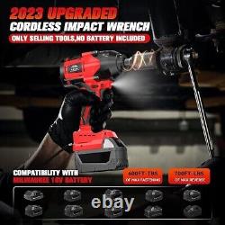 Cordless Impact Wrench 1/2 inch for Milwaukee 18V Battery, 600FT-LBS(No Battery)