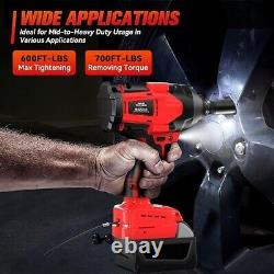 Cordless Impact Wrench 1/2 inch for Milwaukee 18V Battery, 600FT-LBS(No Battery)