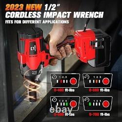 Cordless Impact Wrench 1/2 inch for Milwaukee 18V Battery, 600FT-LBS(No Battery)