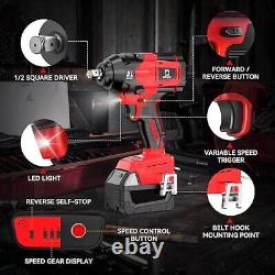 Cordless Impact Wrench 1/2 inch for Milwaukee 18V Battery, 600FT-LBS(No Battery)