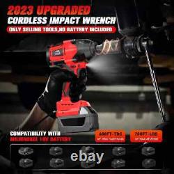 Cordless Impact Wrench 1/2 inch for Milwaukee 18V Battery, 600FT-LBS(No Battery)