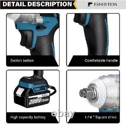 Cordless Impact Wrench 1/4 140N. M High Torque Brushless Drill with Battery 20V