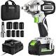Cordless Impact Wrench, 20V Brushless Electric Impact Wrench 1/2 Inch, 580Ft-Lbs