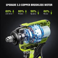 Cordless Impact Wrench, 406Ft-Lbs (550N. M) Brushless 1/2 Inch Impact Wrench, 280