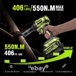 Cordless Impact Wrench, 406Ft-Lbs (550N. M) Brushless 1/2 Inch Impact Wrench, 280