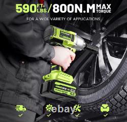 Cordless Impact Wrench, 590Ft-lbs (800N. M) Brushless 1/2 inch Impact Wrench