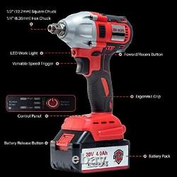 Cordless Impact Wrench JSD 20V Electric Impact Driver 4.0Ah Battery, Brushles