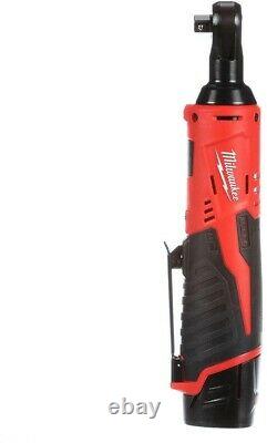 Cordless Ratchet Wrench Power Tool Kit Battery Charger 3/8 12V Milwaukee M12