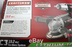 Craftsman Angle Grinder Impact Wrench 19.2v C3 (939019) Cordless with2 Batteries