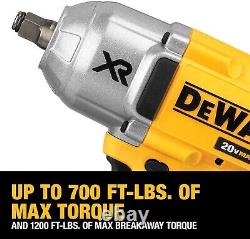 DEWALT 20V MAX XR Impact Wrench, Cordless, 1/2Inch, 700-lbs of Torque, 2,400 IPM