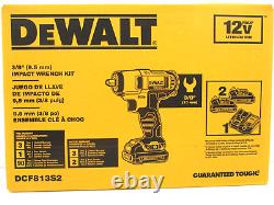 DEWALT 3/8 Cordless Impact Wrench Kit with (2) 12V MAX Li-Ion Batteries & Charger