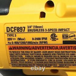 DEWALT DCF897B Cordless Impact Wrench 20V 1,200 ft-lb Breakaway Torque Bare Tool
