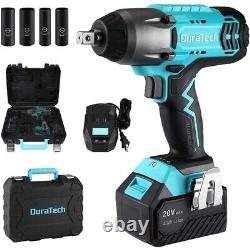 DURATECH 20V Cordless Impact Wrench 330 Ft-lbs High Torque Wrench 1/2-in Sockets