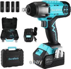 DURATECH 20V Cordless Impact Wrench 4.0A Large Capacity Battery 330 Ft-LBS torqu