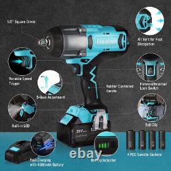 DURATECH Cordless Impact Wrench Sets 20V 1/2 Brushless Impact Driver 600 Ft-Lbs