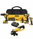 DeWalt 5 Tool 20 Volt Cordless Combo Kit Drill Saw Impact Wrench LED Grinder