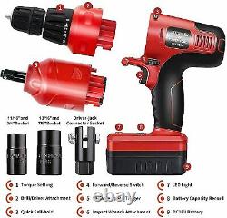E-HEELP Cordless Impact Wrench 1/2'' 20V Power Impact Gun Driver with 2 Battery