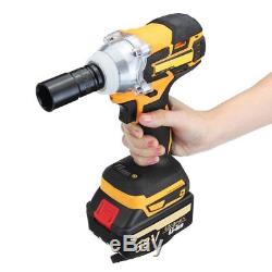 Electric Cordless Brushless Drive Impact Wrench Drill US Plug+2 Battery 6000mAh