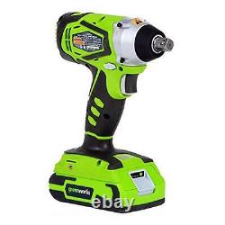 Greenworks 24V Cordless Impact Wrench with Batteries and Charger 3800302