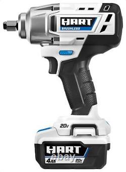 HART 20-Volt Cordless Brushless Impact Wrench Kit, (1) 4.0Ah Lithium-Ion Battery