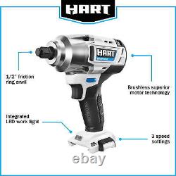 HART 20-Volt Cordless Brushless Impact Wrench Kit, (1) 4.0Ah Lithium-Ion Battery