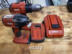 HILTI SIW 18-A CORDLESS IMPACT WRENCH DRILL, DRILL HAMMER, ChARGER, AND BATTERY