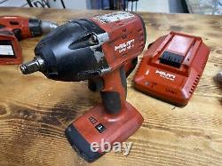 HILTI SIW 18-A CORDLESS IMPACT WRENCH DRILL, DRILL HAMMER, ChARGER, AND BATTERY