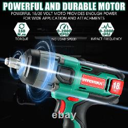 HYCHIKA Cordless Electric Impact Wrench 1/2'' Driver 350Nm/Li-ion Battery