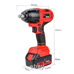 High Torque Impact Wrench Cordless Drill 1/2 in Brushless Driver Ratchet Nut Gun