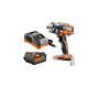 Impact Wrench Kit Charger Cordless Power Tool Lightweight Orange Lithium Ion New