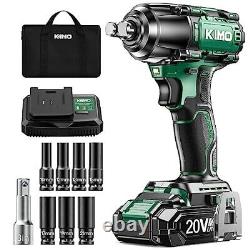 KIMO Cordless Impact Wrench 1/2, Brushless Impact Driver with 332 ft-lb Max
