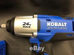 Kobalt 24v Max 1/2 Cordless Impact Wrench KIW5024B-03 With Batt & Charger
