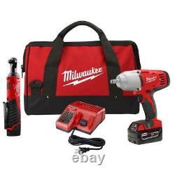 M12 Ratchet 3/8 in M18 Impact Wrench 1/2 in. Friction Ring Li-Ion Cordless Combo