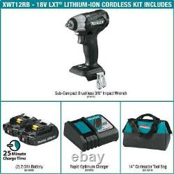 MAKITA XWT12RB 18V LXT Sub-Compact Brushless Cordless 3/8-in Impact Wrench Kit
