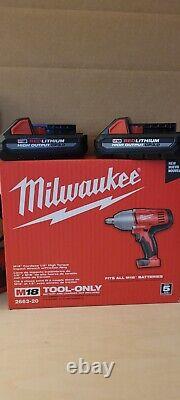 MILWAUKEE M18 2663-20 1/2 HIGH TORQUE IMP. WRENCH with 2-3.0 high output batts