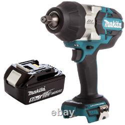 Makita DTW1002Z 18V Cordless Brushless 1/2In Impact Wrench + 1 x 5.0Ah Battery
