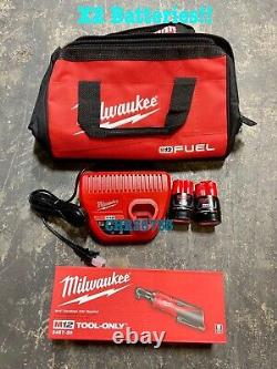 Milwaukee 2457-21 M12 Cordless 3/8 Lithium-Ion Ratchet Kit Two Batteries 1.5