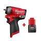 Milwaukee 2552-20 M12 FUEL Cordless Stubby 1/4 in. Impact Wrench + 2.0Ah Battery
