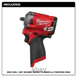 Milwaukee 2554-20 M12 FUEL 12V Cordless Stubby 3/8 in. Impact Wrench (Tool Only)