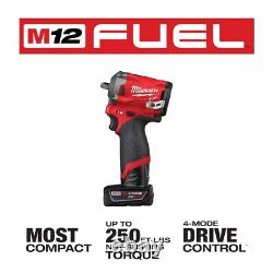 Milwaukee 2554-22 12V M12 FUEL 3/8 Brushless Cordless Stubby Impact Wrench Kit
