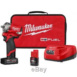 Milwaukee 2554-22 M12 FUEL Stubby Cordless 3/8 Drive Impact Gun Wrench Kit