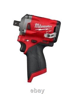 Milwaukee 2555P-20 12V M12 FUEL 1/2 Cordless Stubby Impact Wrench with Pin Detent