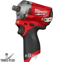 Milwaukee 2555P-20 M12 FUEL Stubby 1/2 Pin Detent Impact Wrench (Tool Only) New